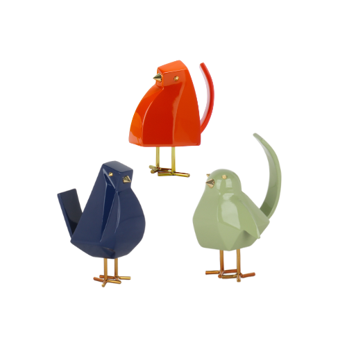 Chic Avian Trio Set - Resin Geometric Birds