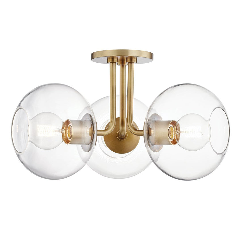 Margot Semi Flush 11" - Aged Brass