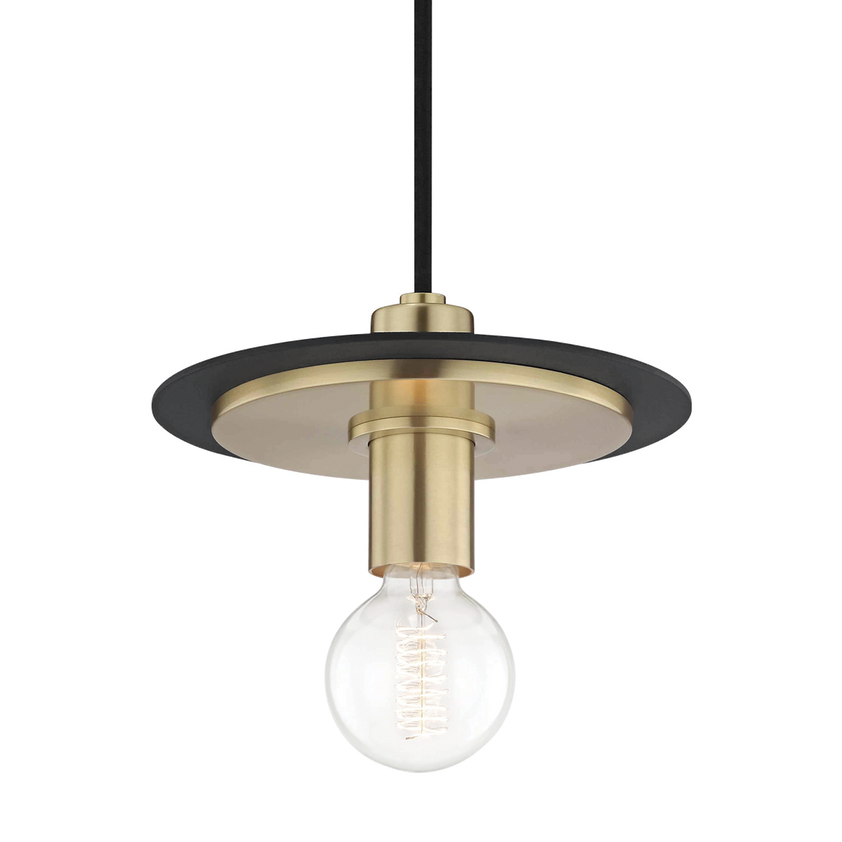 Milo Pendant 7" - Aged Brass/Dusk Black