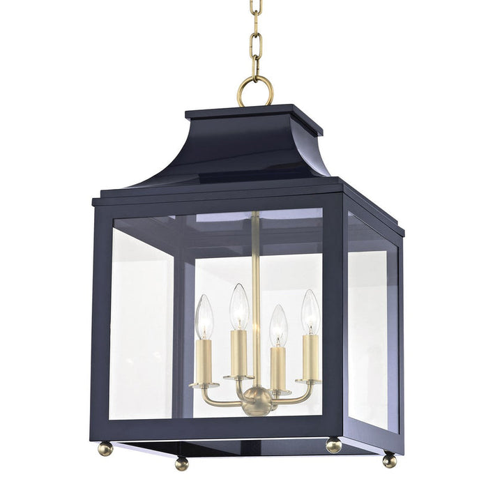 Leigh Pendant 25" - Aged Brass/Navy