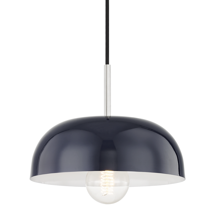 Avery Pendant 6" - Polished Nickel/Navy