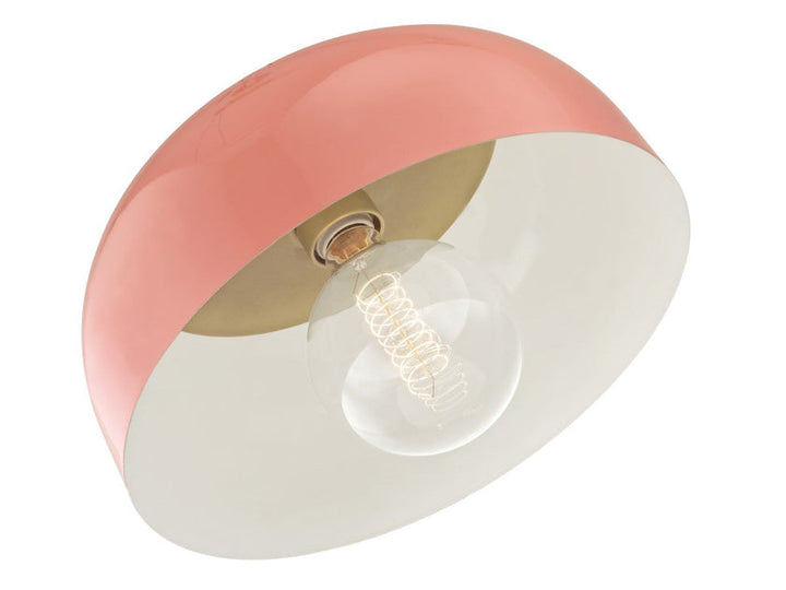 Avery Semi Flush 7" - Aged Brass/Pink