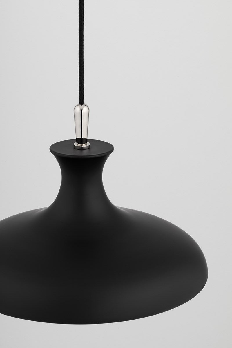 Cassidy Pendant 11" - Polished Nickel/Dusk Black