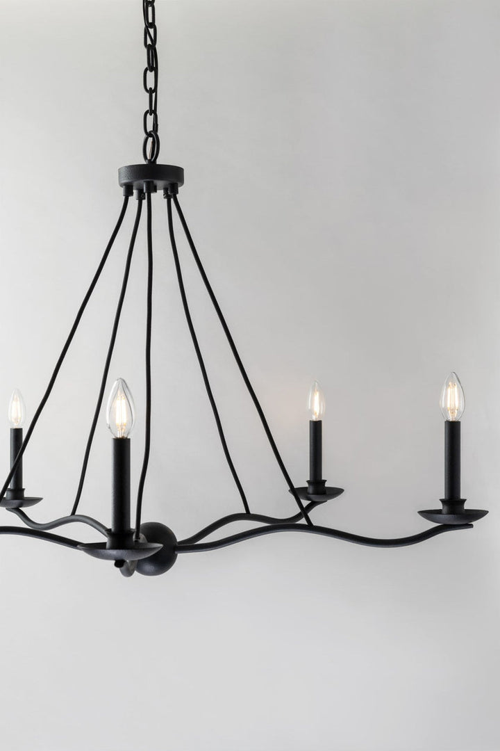 Sawyer Chandelier - Forged Iron, 42", 9 Lamps