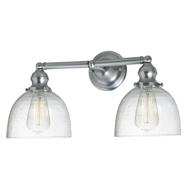 Union Square two light clear bubble Madison bathroom wall sconce