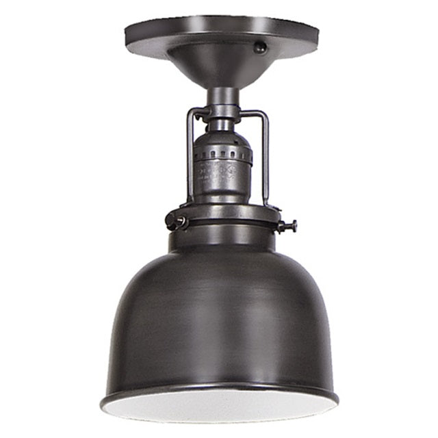 One light Union Square ceiling mount 5" Wide metal shade, inside finish white