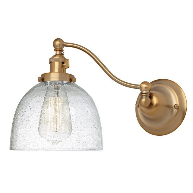 Soho one light half swing clear bubble Madison wall sconce