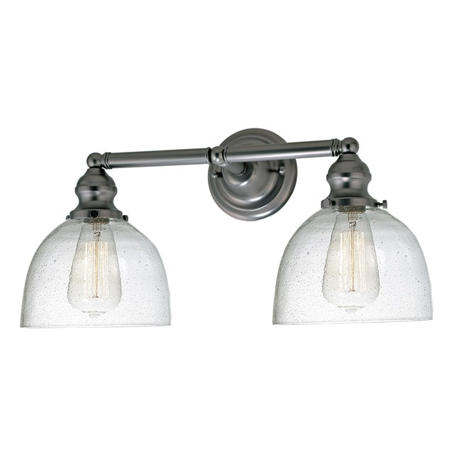 Union Square two light clear bubble Madison bathroom wall sconce