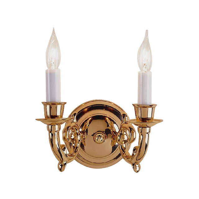 Two light oval brass sconce