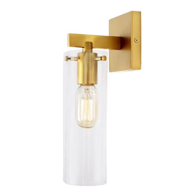 Warick One Light Sconce Cylinder Glass Shade