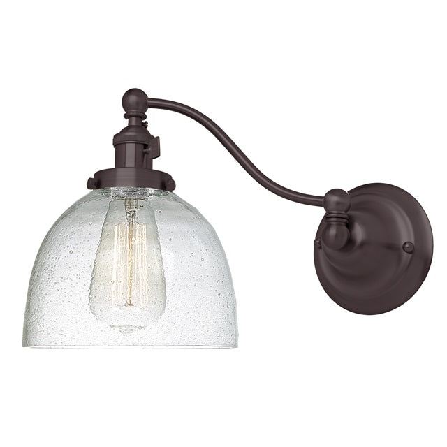 Soho one light half swing clear bubble Madison wall sconce