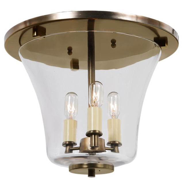 Three light greenwich flush mount bell lantern