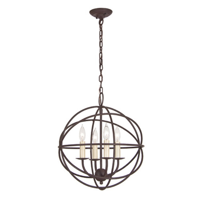 Four light globe chandelier