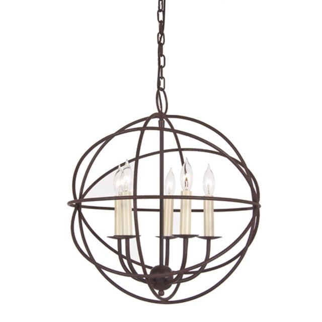 Five light globe chandelier