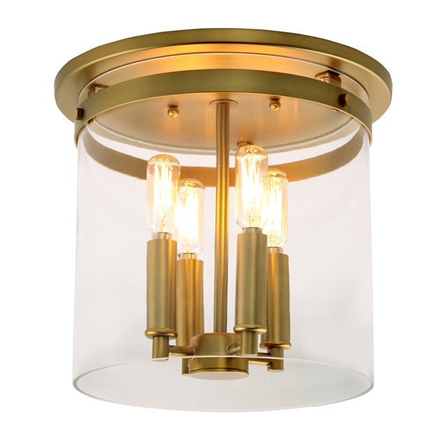 Roxbury Four Light Cylinder Glass Flushmount