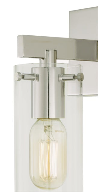 Warick One Light Sconce Cylinder Glass Shade