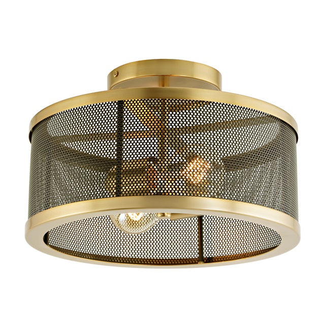 Wellington Two Light Mesh Semi-Flush Mount