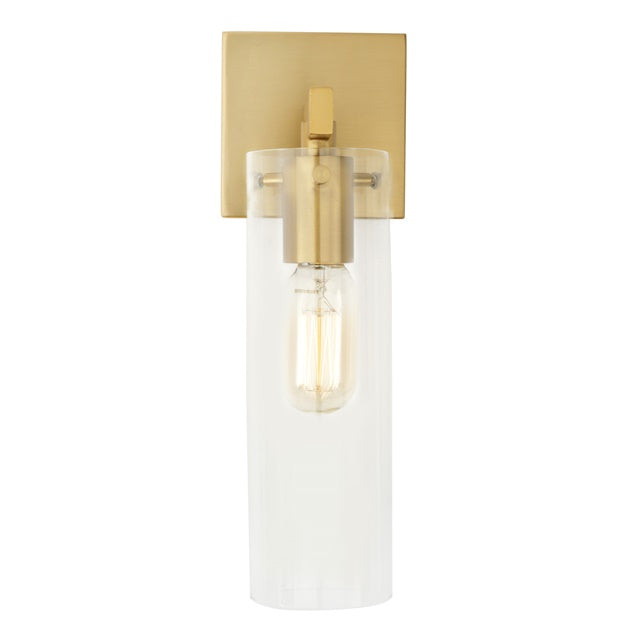 Warick One Light Sconce Cylinder Glass Shade