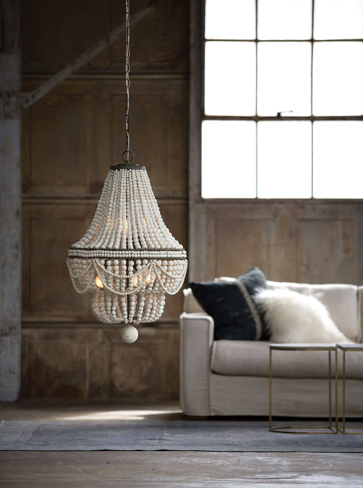 Malibu Chandelier - Weathered White