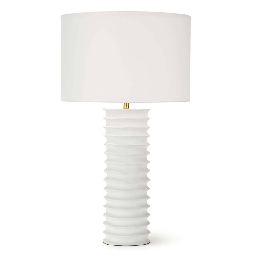 Nabu Metal Column Table Lamp - White