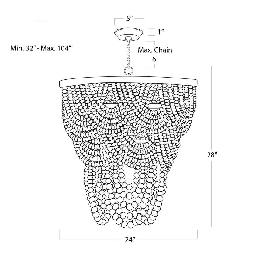 Lorelei Wood Bead Chandelier