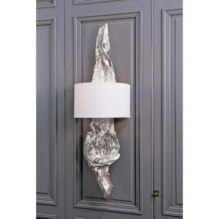 Driftwood Sconce - Ambered Silver Leaf