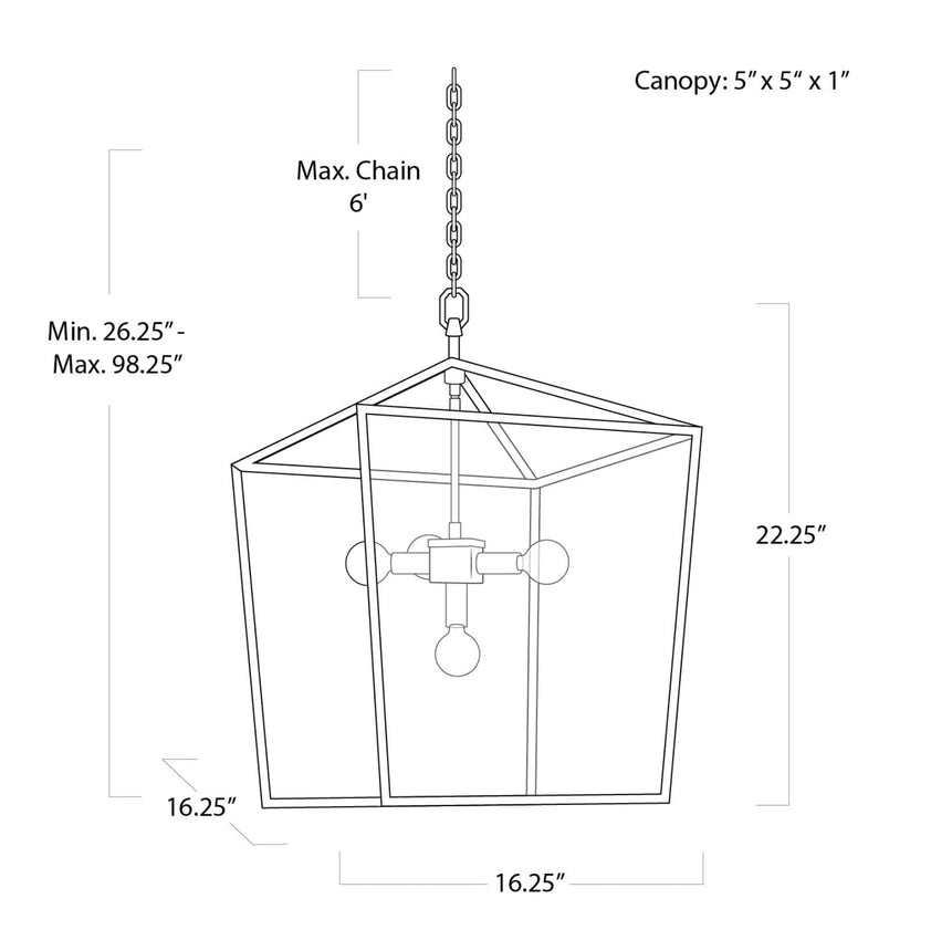 Camden Lantern - Natural Brass