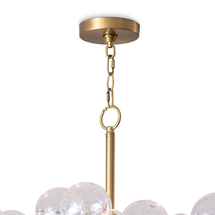 Bubbles Chandelier - Clear Natural Brass