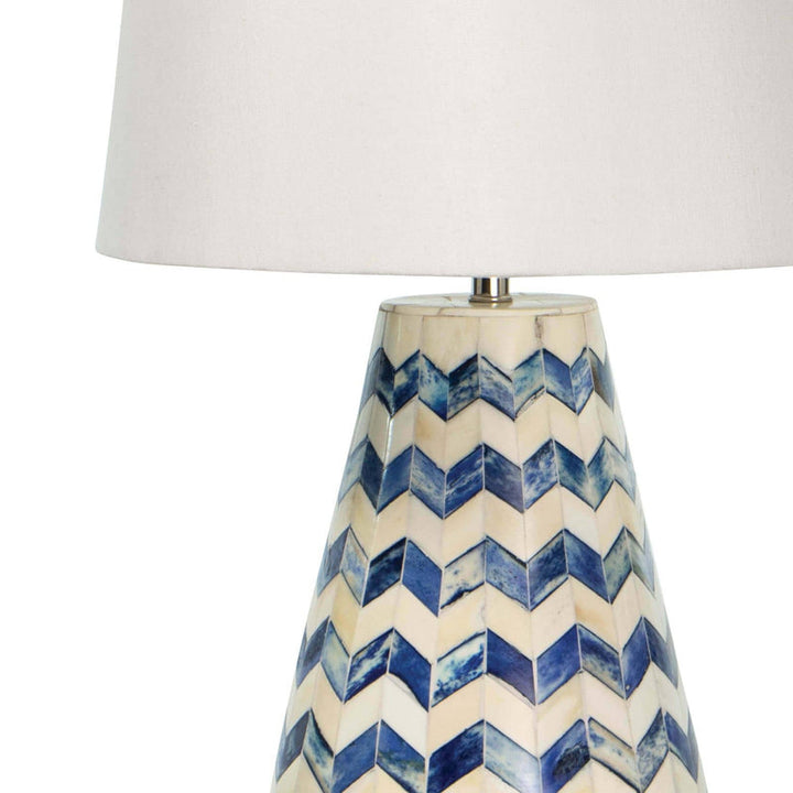 Cassia Chevron Table Lamp - Blue