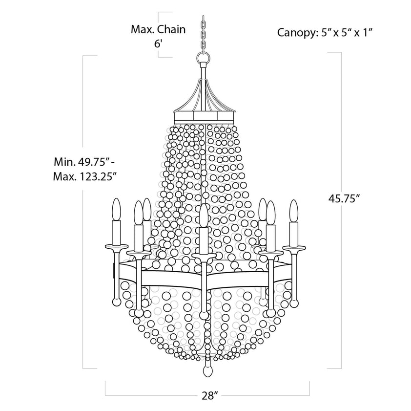 Frosted Crystal Bead Chandelier