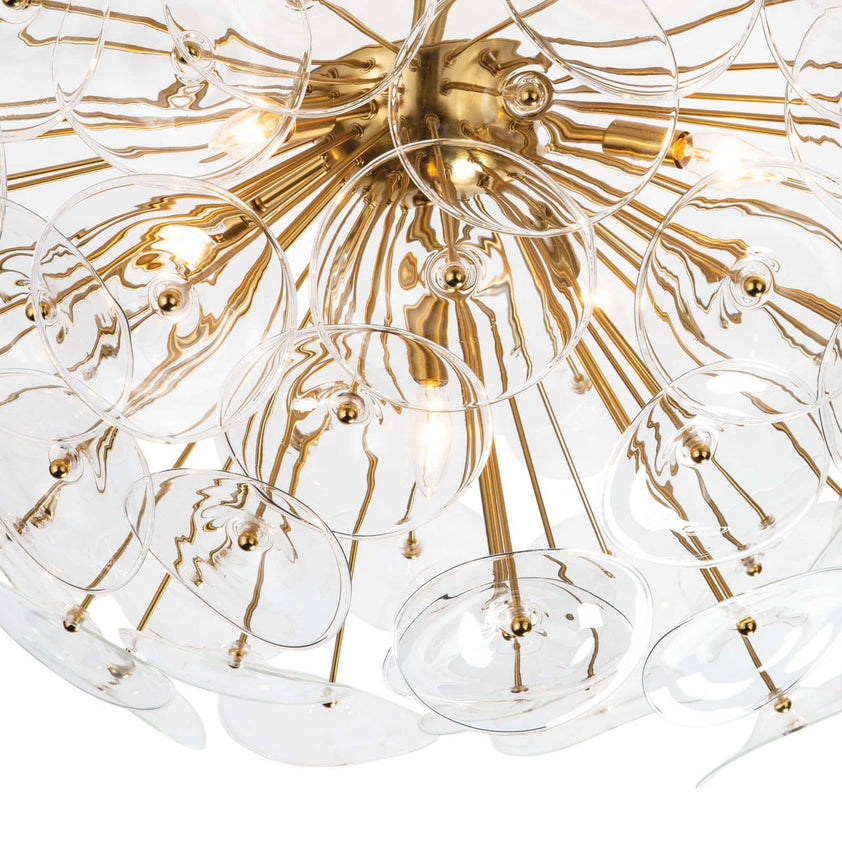 Poppy Glass Semi Flush Mount - Clear