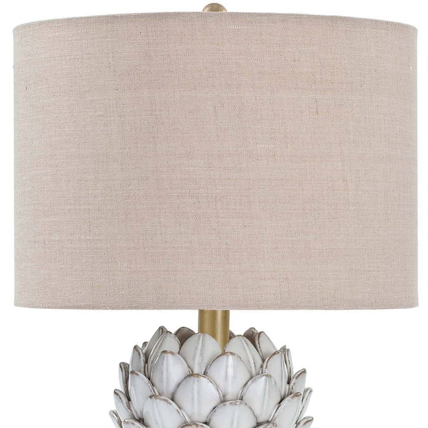 Leafy Artichoke Ceramic Table Lamp - Off White