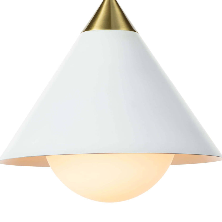 Hilton Pendant - White and Natural Brass