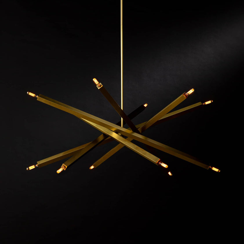 Viper Chandelier - Natural Brass