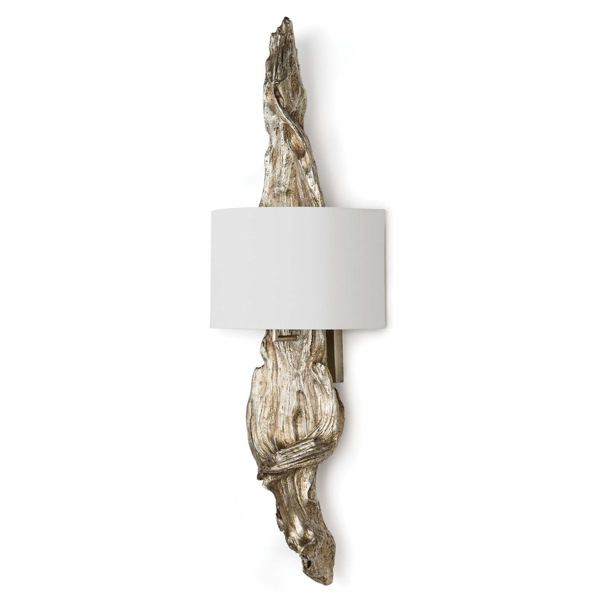 Driftwood Sconce - Ambered Silver Leaf