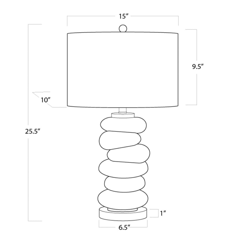 Stacked Pebble Glass Table Lamp - Aqua