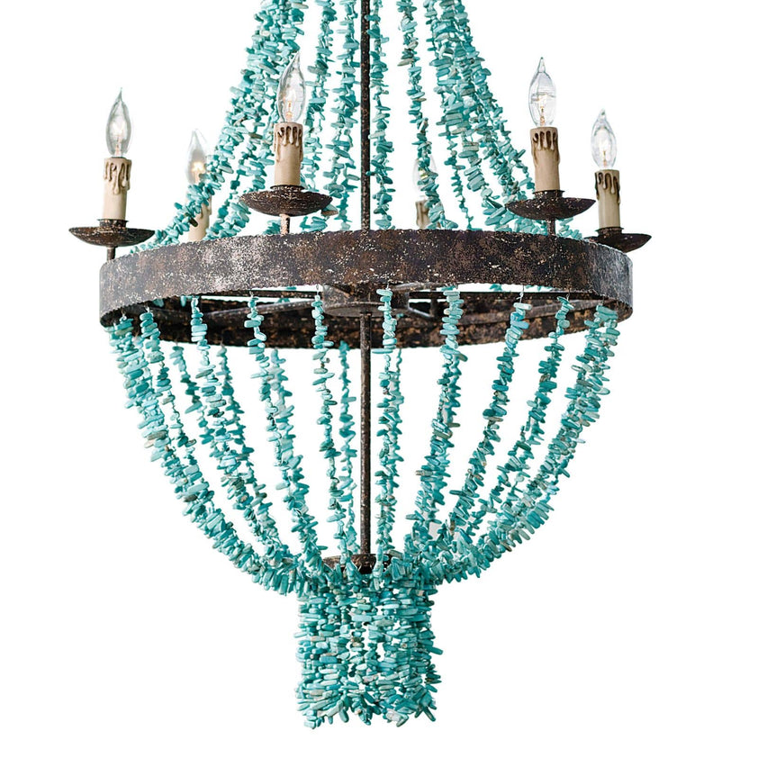 Beaded Turquoise Chandelier