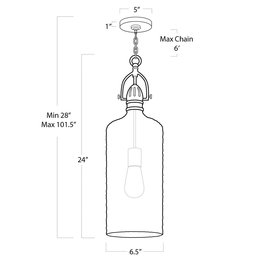 Bar Pendant - Polished Nickel