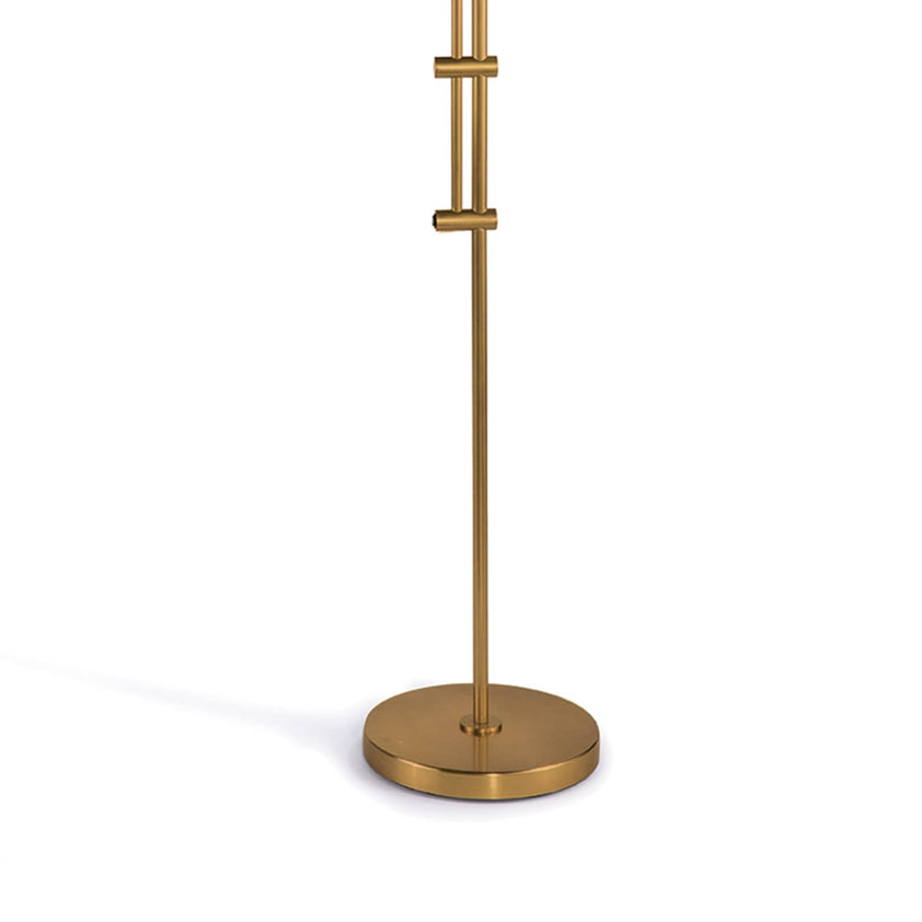 Arc Floor Lamp With Fabric Shade - Natural Brass