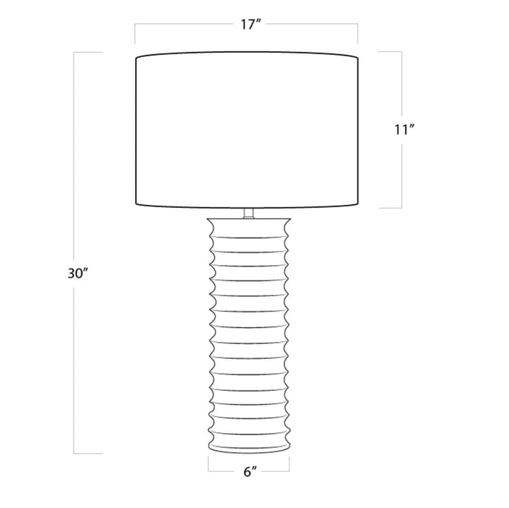 Nabu Metal Column Table Lamp - White