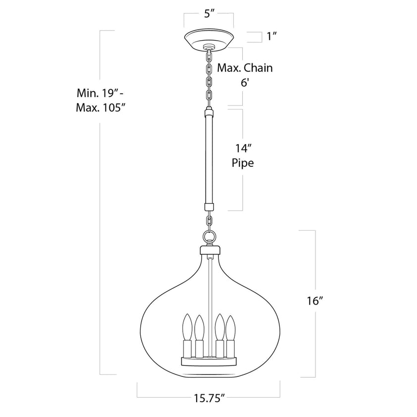 Dover Pendant - Polished Nickel