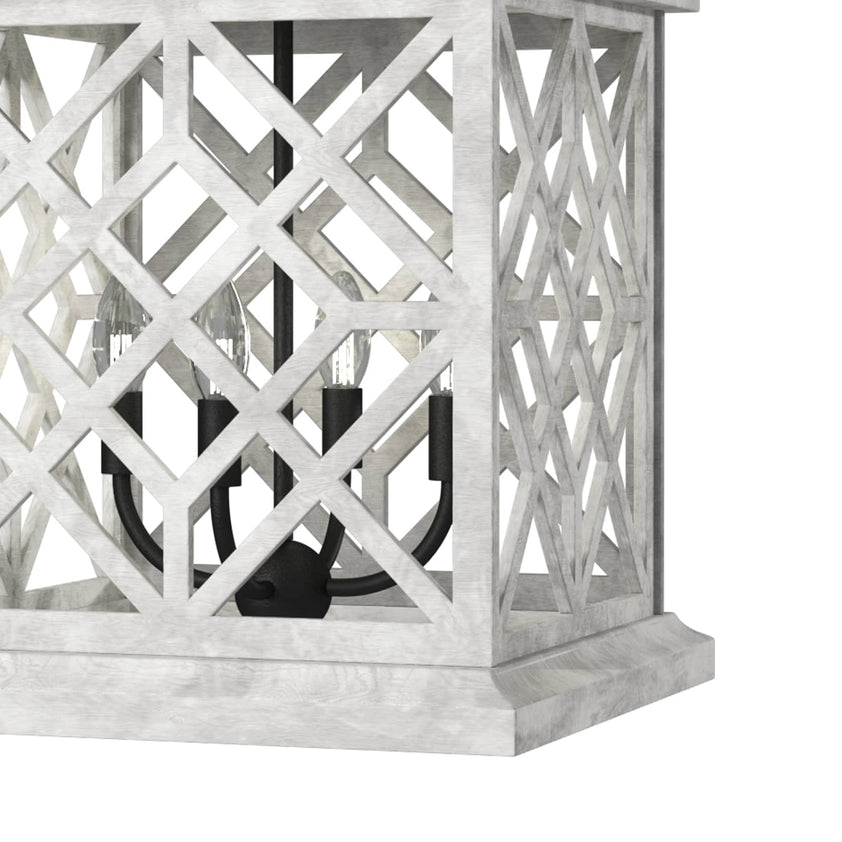 Chatham Wood Lantern - White