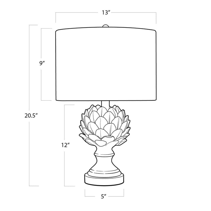 Leafy Artichoke Ceramic Table Lamp - Off White