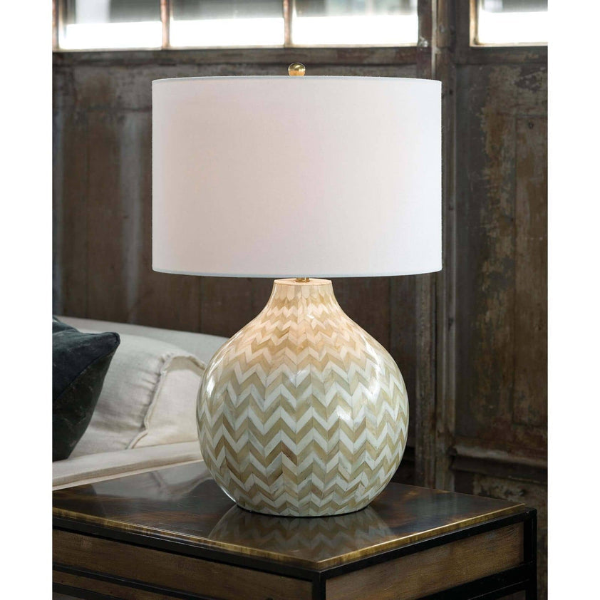 Chevron Bone Table Lamp - Natural