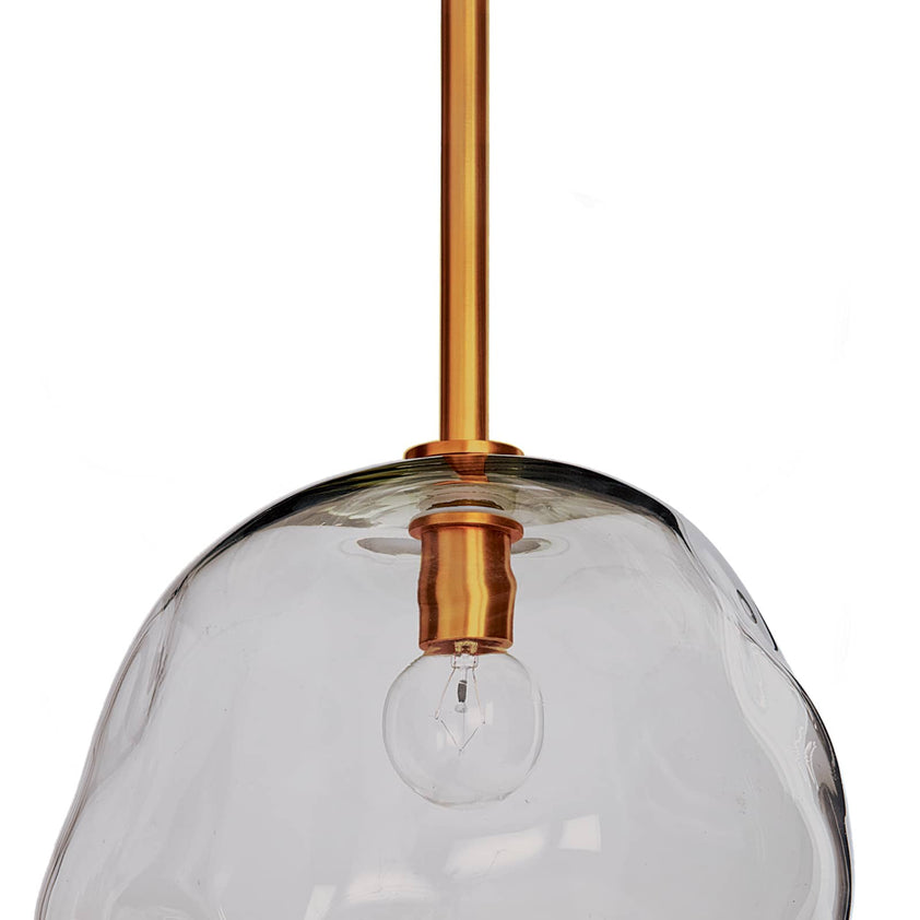 Molten Pendant Large With Smoke Glass - Natural Brass