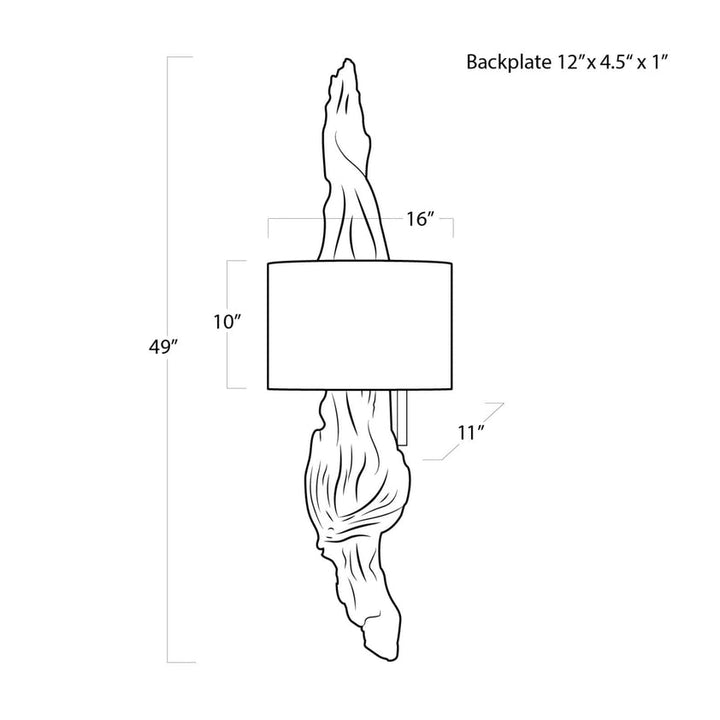 Driftwood Sconce - Ambered Silver Leaf