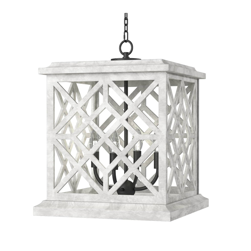 Chatham Wood Lantern - White