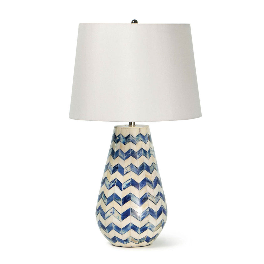 Cassia Chevron Table Lamp - Blue