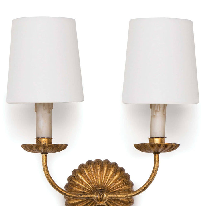 Clove Sconce Double - Antique Gold Leaf