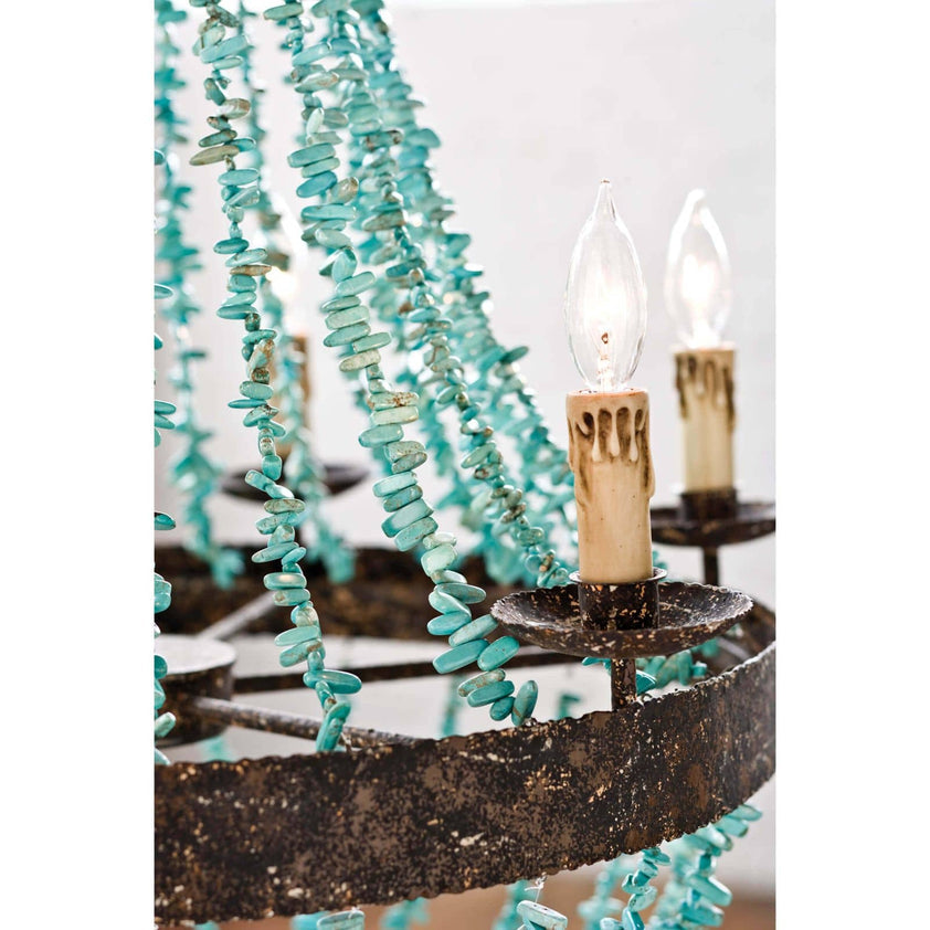 Beaded Turquoise Chandelier